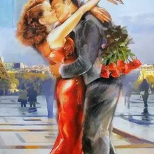 Схема вышивки «Влюбленная пара»