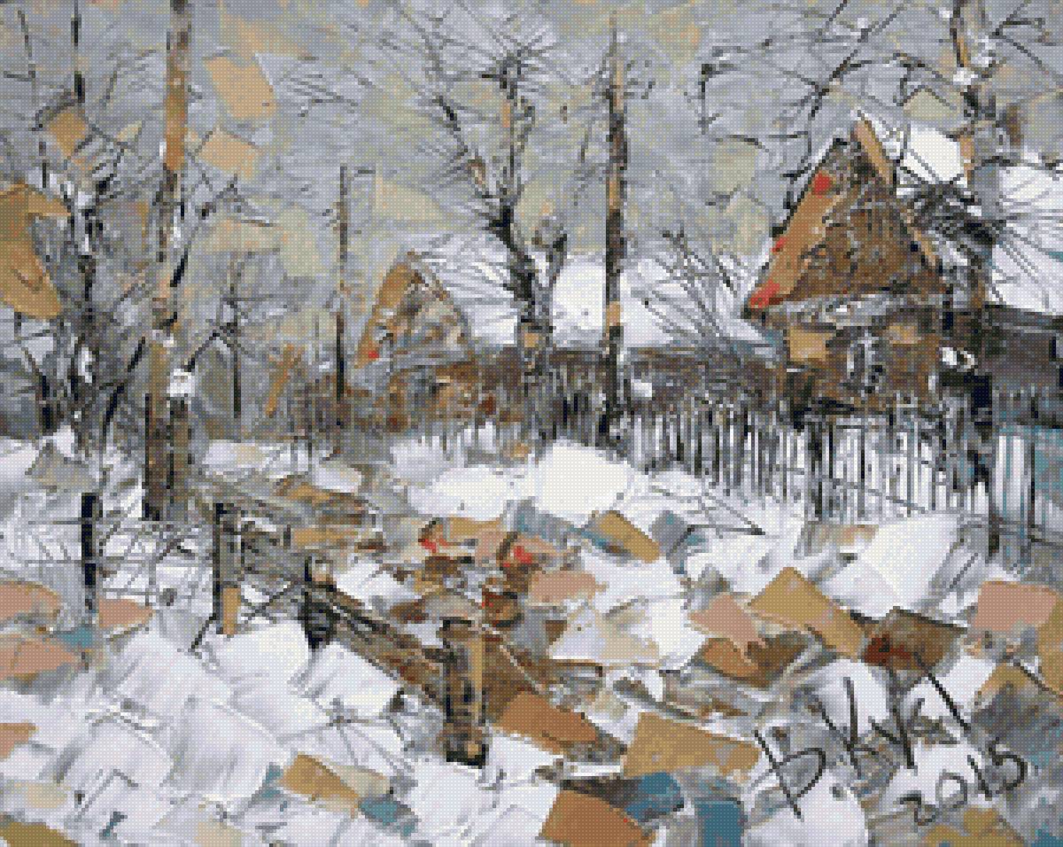 Деревенская улочка - дом, улица, деревня, зима - предпросмотр