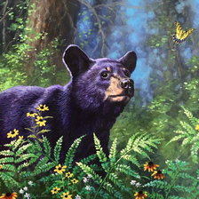 Схема вышивки «Любопытный мишка»