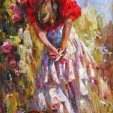 Схема вышивки «Вся в цветах»