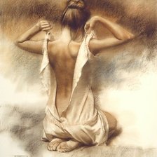 Схема вышивки «Mujer de espaldas»