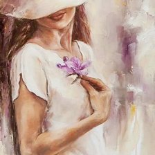 Схема вышивки «MUJER FLOR EN MANO»