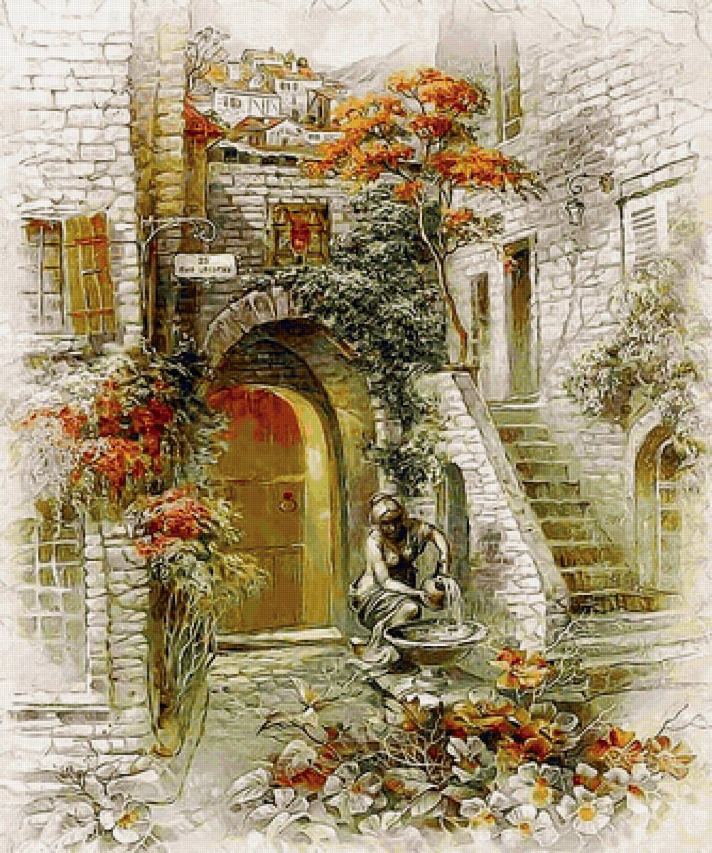 №2208062 - вьюгова, картина, живопись, старый город - предпросмотр