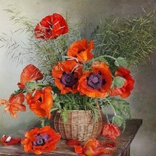 Схема вышивки «Cesta com flores.»