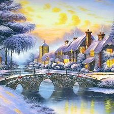 Схема вышивки «Серия "Пейзаж". Зима»