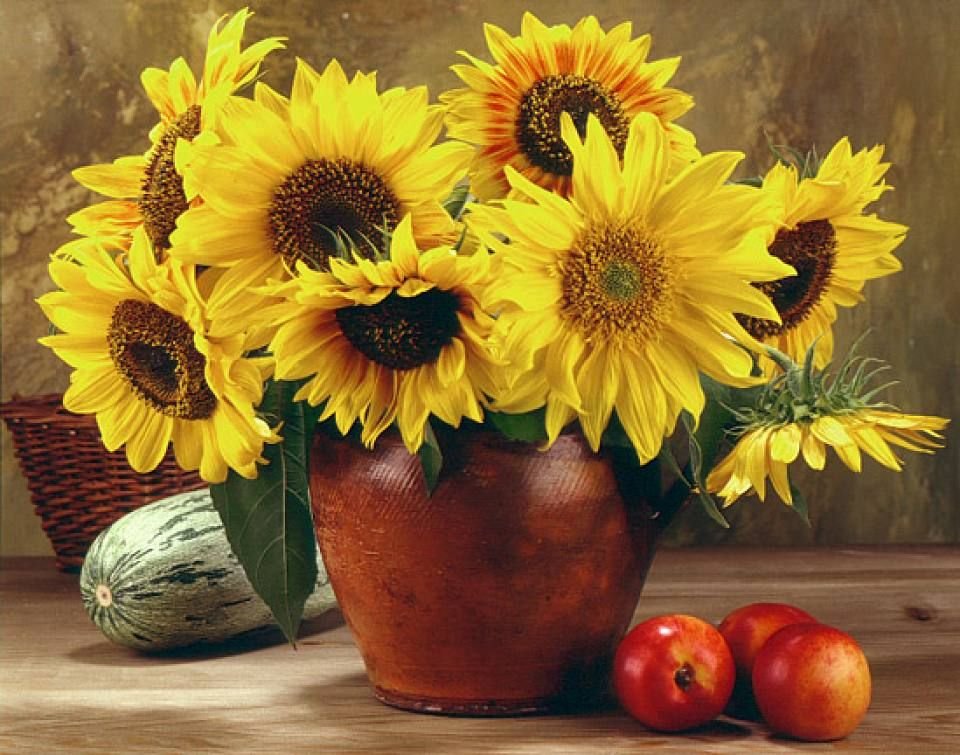 Arranjo,de mesa. - flores. frutas - оригинал