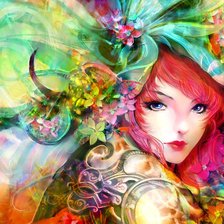 Схема вышивки «Девушка»