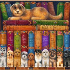 Схема вышивки «полка с книгами»