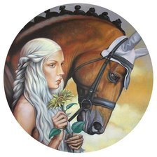 Схема вышивки «Menina com seu cavalo.»