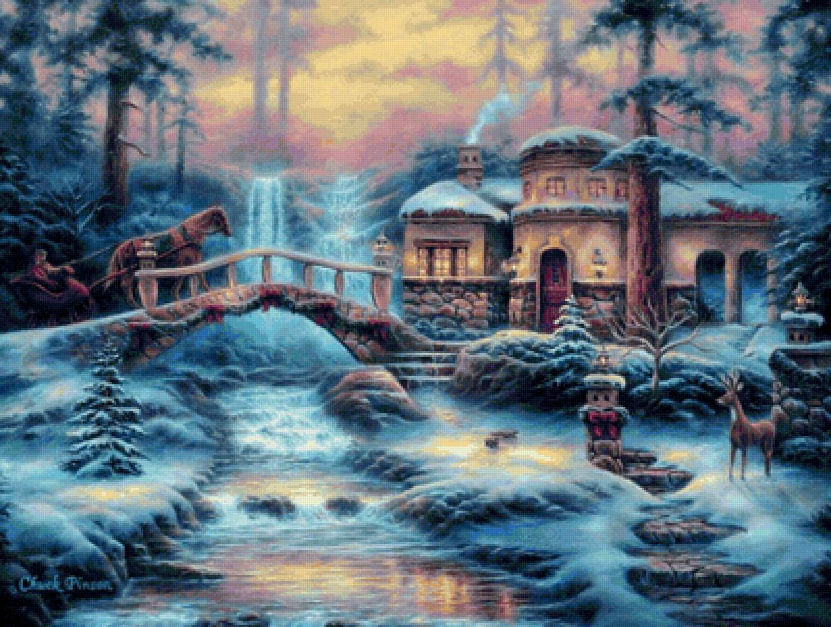 Casa de inverno, - inverno.casa animais, sitio. - предпросмотр