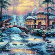 Схема вышивки «Casa de inverno,»