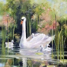 Схема вышивки «Лебеди»