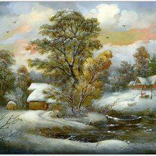 деревня зимой