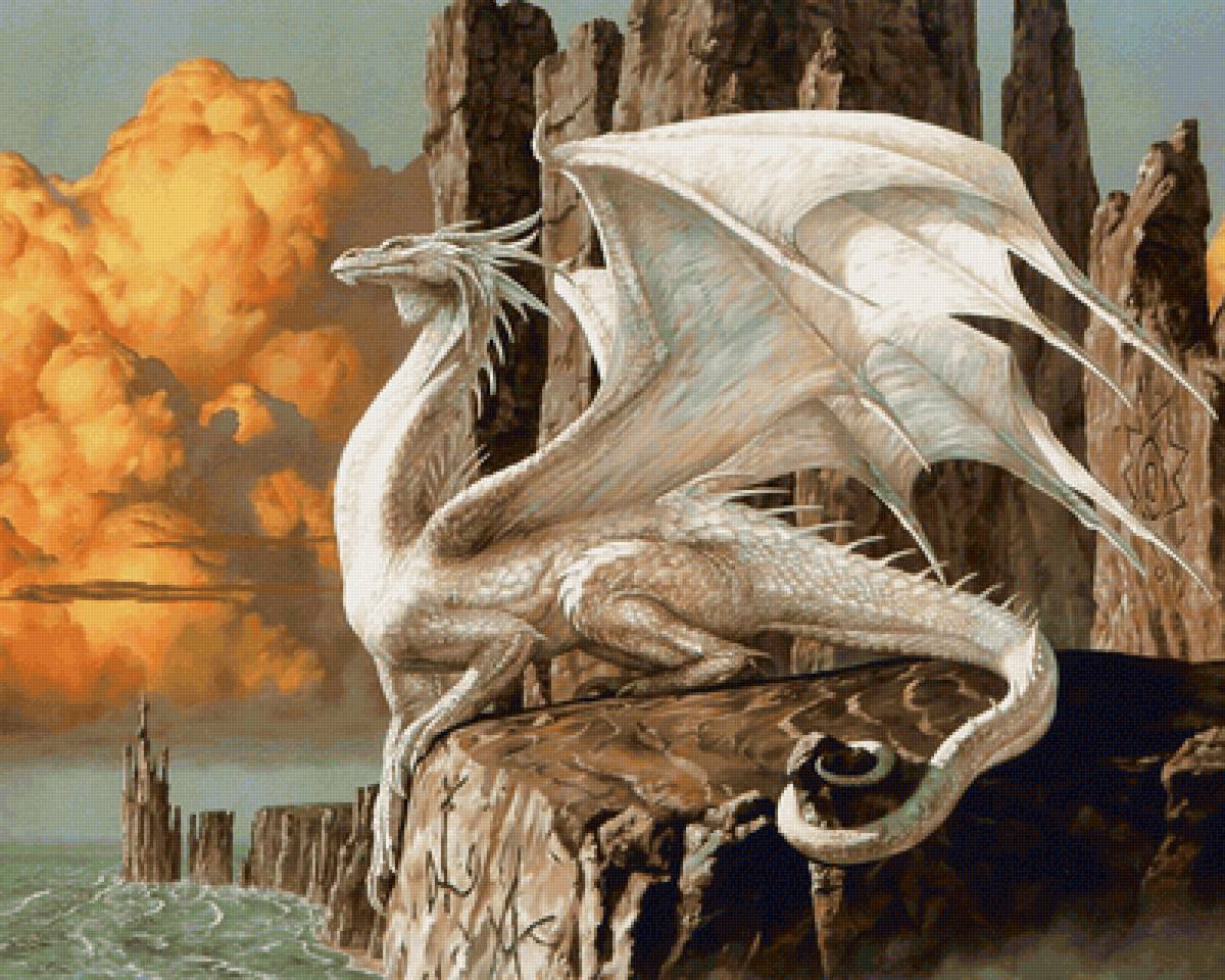 Серия "Фэнтези". Белый дракон - дракон, фэнтези - предпросмотр