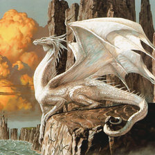 Схема вышивки «Серия "Фэнтези". Белый дракон»