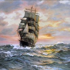 Схема вышивки «Парусник»