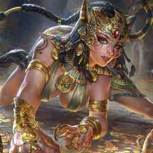 Схема вышивки «женщина кошка»