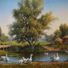 Схема вышивки «лето в деревне»