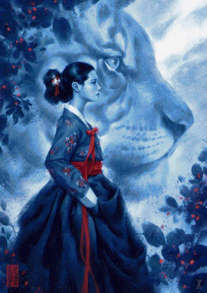 взгляд в будущее - фентези девушка тигр - предпросмотр