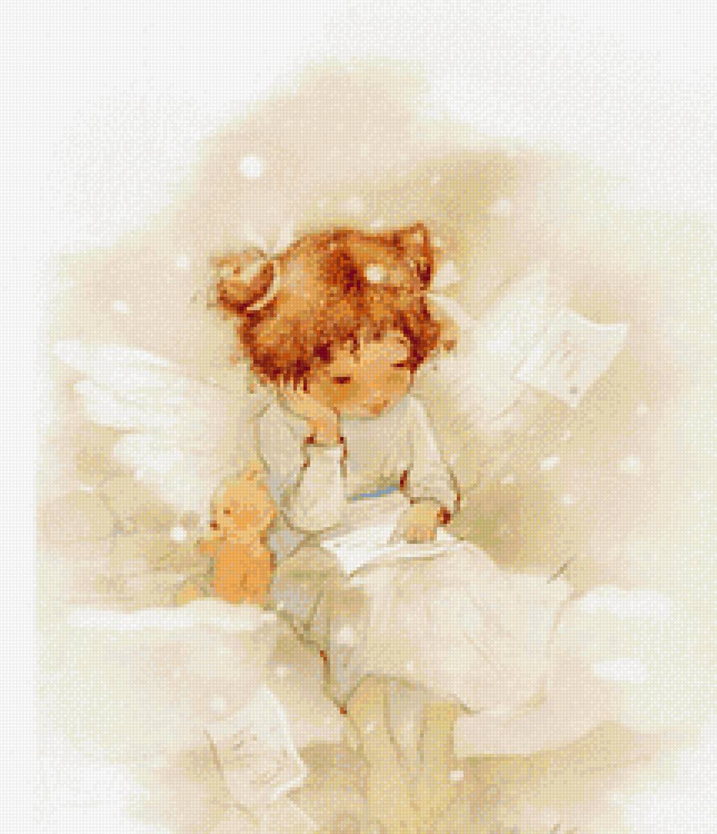 Ангел - девочка, ангел, книга - предпросмотр