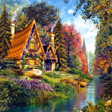 Схема вышивки «Домик»