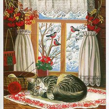 Схема вышивки «зимнее утро»