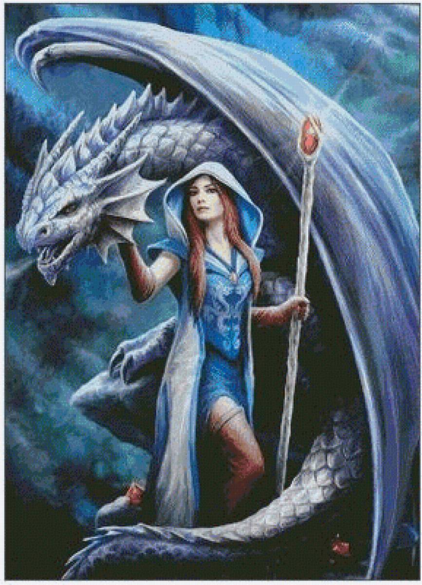 девушка с драконом - девушка дракон фентези - предпросмотр