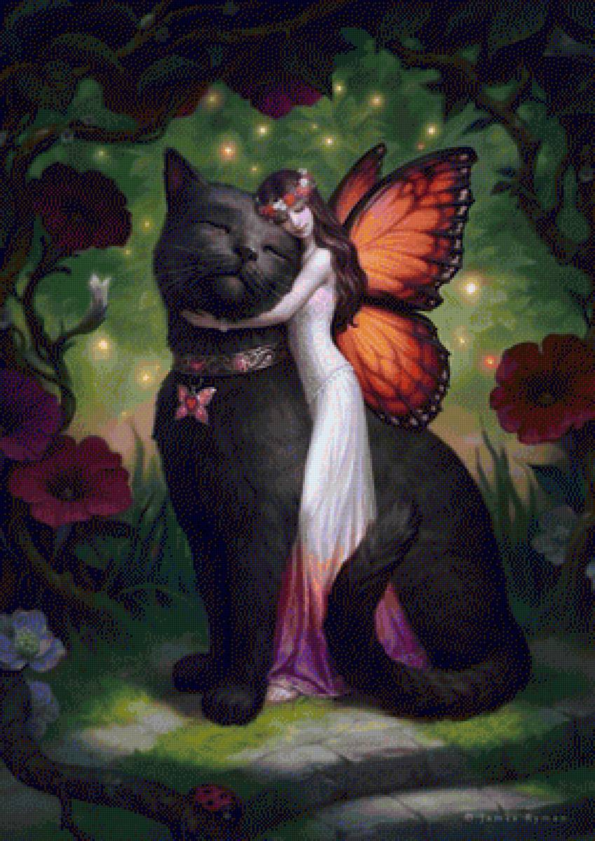 фея бабочка - фентези фея кот - предпросмотр