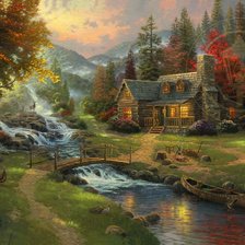 Схема вышивки «горный пейзаж»