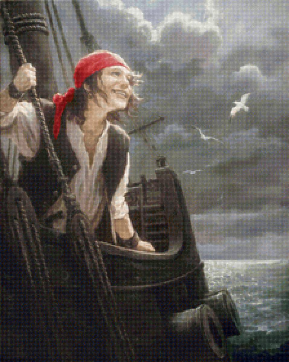 Юнга - корабль, облака, чайки, море, юнга - предпросмотр