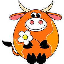 Схема вышивки «Бык с цветочком»