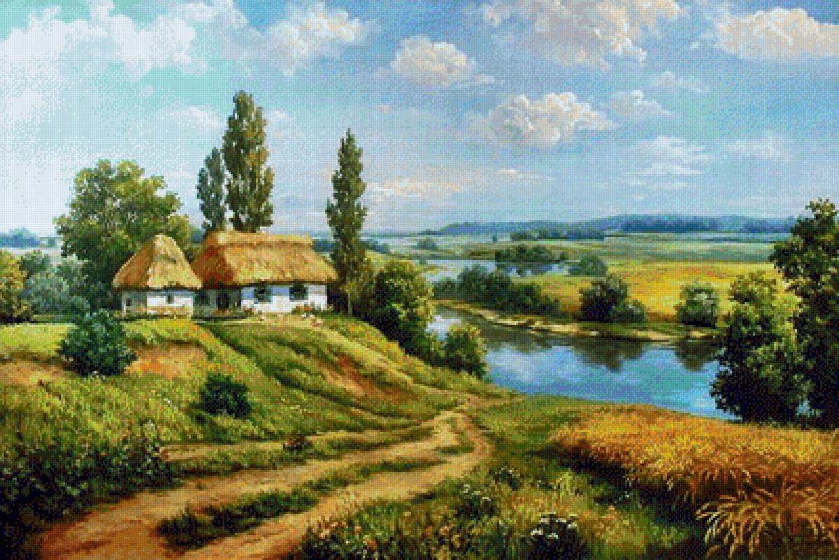 в гармонии с природой - природа лето дома поле - предпросмотр