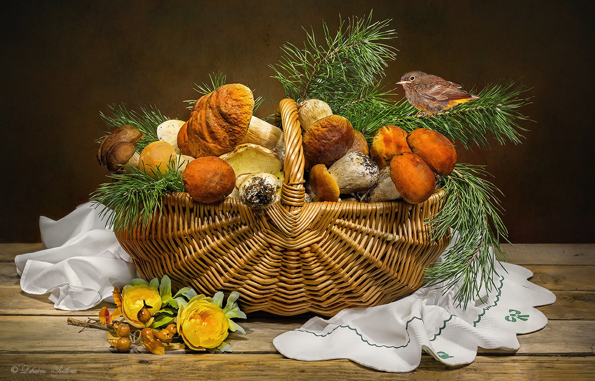 дары осени - корзинка грибы осень - оригинал