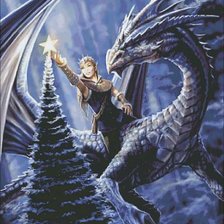 Схема вышивки «девушка с драконом»