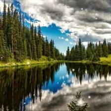 Схема вышивки «В Тайге у озера»