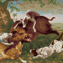 Схема вышивки «Охота на кабана»