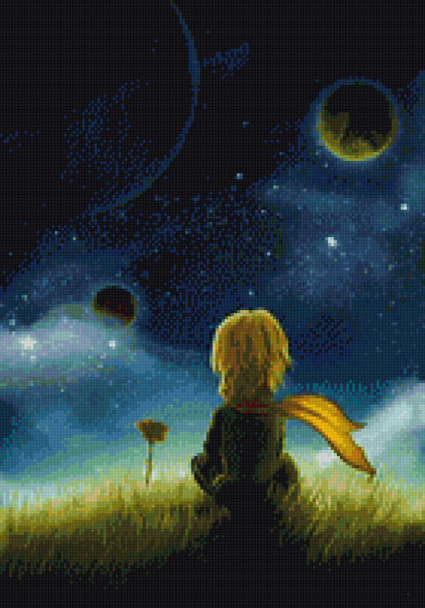 Маленький принц - роза, космос, маленький принц - предпросмотр