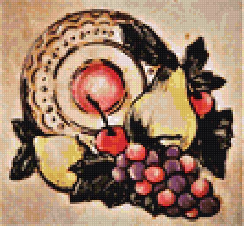 дуэт на кухню: тарелка с фруктами(20на19см) - тарелка, кухня, фрукты, дуэт - предпросмотр