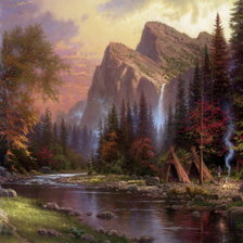 Схема вышивки «Пикник в горах»