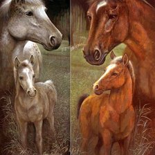 Схема вышивки «Collage- ЛОШАДИ»