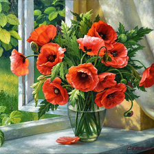 Схема вышивки «Маки»