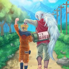 Схема вышивки «Наруто и Джирая»