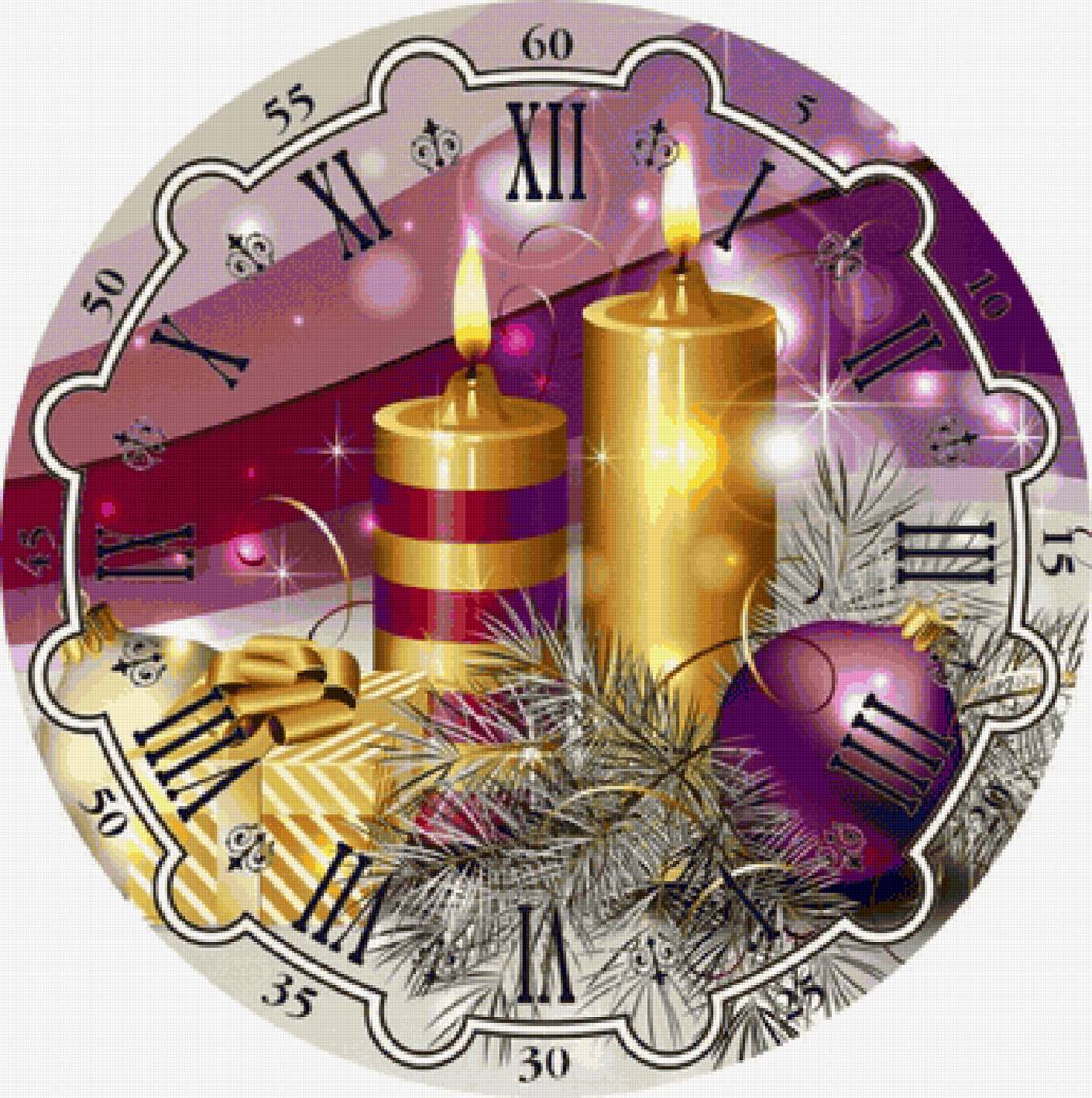 Relógio . - natal., relógio, velas - предпросмотр