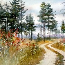 Схема вышивки «Пейзаж. Акварель Ниты Энгл»