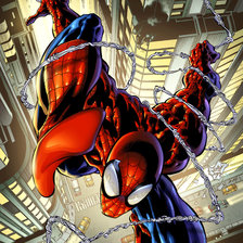 Схема вышивки «Человек-паук»