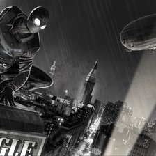 Схема вышивки «Человек-Паук Нуар»