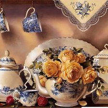 Схема вышивки «Чайный сервис»