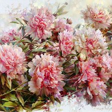 Схема вышивки «пионы»