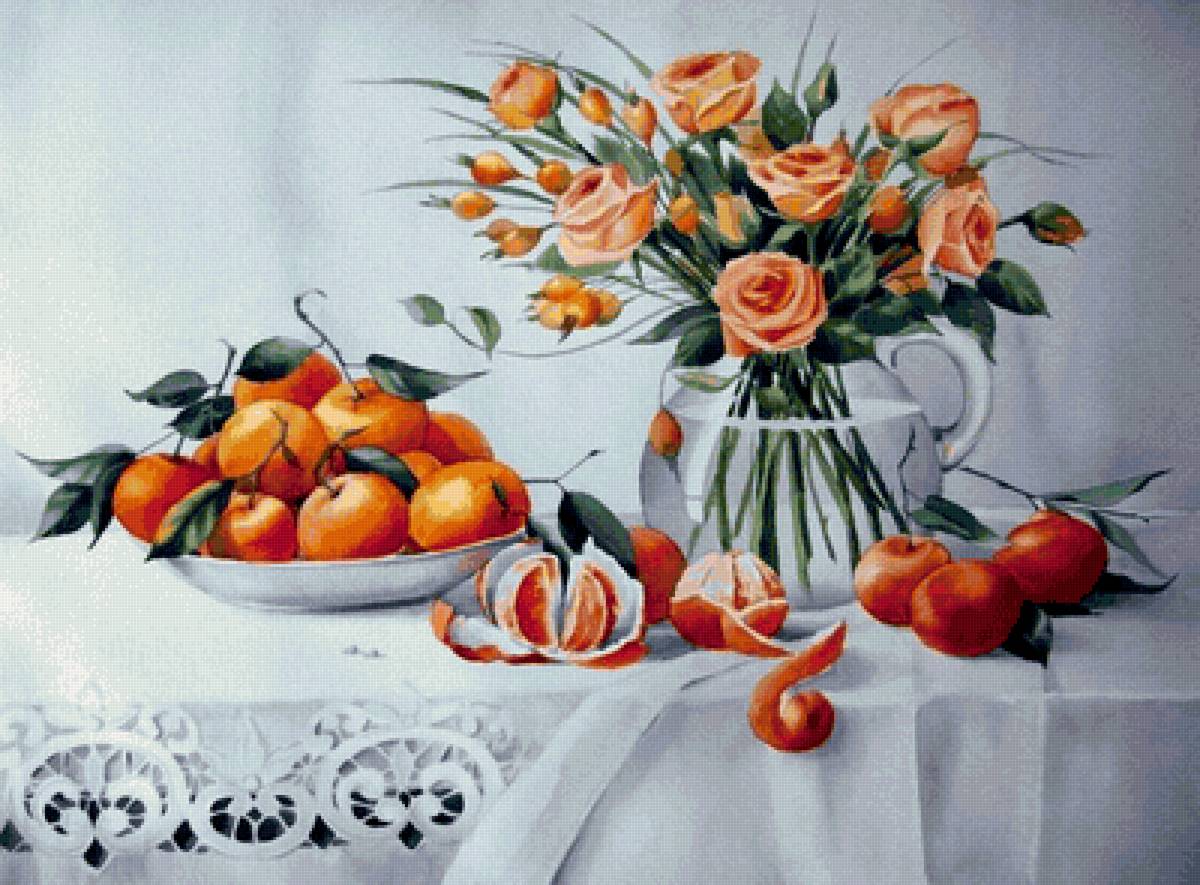 Розы и мандарины - предпросмотр