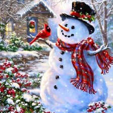 Схема вышивки «Снеговик»